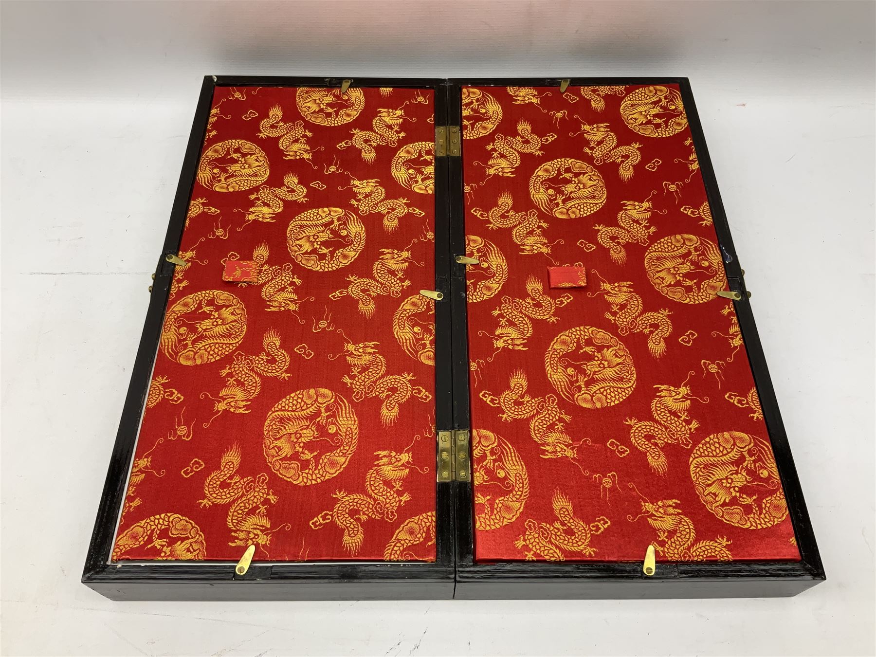 Chinese style chess set and folding storage board, cast resin pieces, board game, L50.5cm