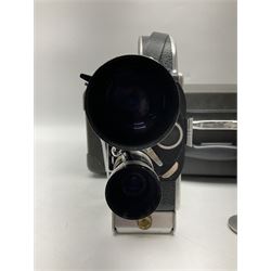 Bolex H16 Reflex camera body, serial no. 136928, with 'Macro-Switar 1:1.9 f=75mm' lens, serial no. 1131474, Switar H16 RX 1:1.6 f=10mm' lens, serial no. 1106324, with hard carry case