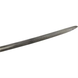 Victorian officer's sword, made by Dolan & Co, London, the 87cm single edge blade with makers mark 'Dolan & Co, St Martins Lane, London', steel swept two bar hilt, with wirebound fishskin grip, overall L102cm