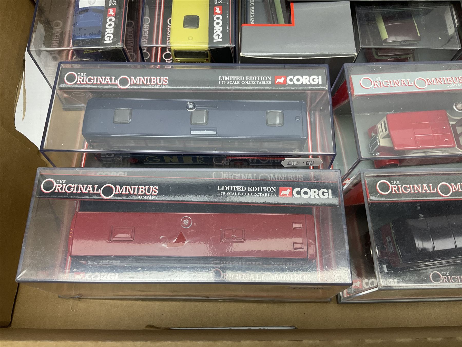 Corgi The Original Omnibus Company/Bus Operators in Britain - seventeen die-cast models of buses and coaches, predominantly limited edition; all in perspex display cases (17)