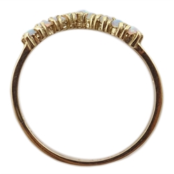  9ct gold opal wishbone ring, hallmarked  