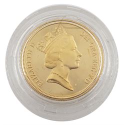 Queen Elizabeth II 1995 gold proof full sovereign coin, cased with certificate