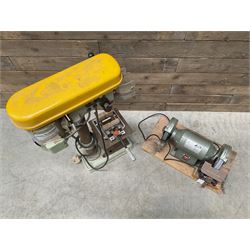 Warcraft Hobby drill bench pillar drill, and a bench grinder