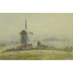  George Weatherill (British 1810-1890):  Windmill near Whitby, watercolour unsigned 9cm x 14cm  