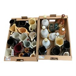 Breweriana - collection of whisky jugs and decanters, including Jonnie Walker, Grants, Black Bush, Bells ceramic decanters, etc in two boxes 