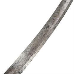 British 1796 pattern, light cavalry officers' saber, by Wooley, Deakin, Dutton of Birmingham, the 80cm single edge curved blade retaining traces of original blue and gilding which bears the coat of arms of George III and military trophies, the steel stirrup hilt with leather bound grip and original silver triple wire binding, within steel scabbard with twin suspension rings, overall L98cm  
