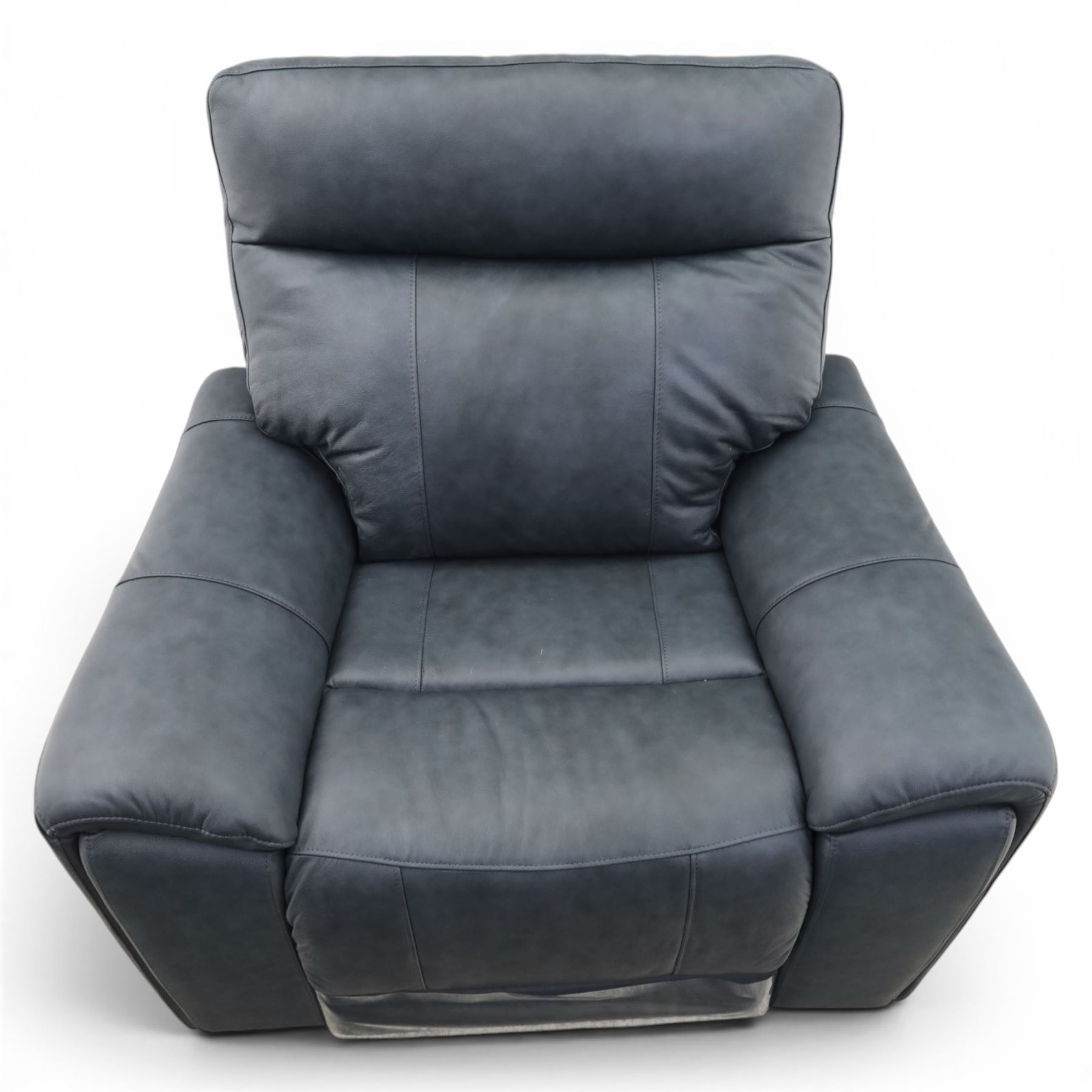 Roseland Furniture - 'Deana' electric recliner armchair, upholstered in blue leather