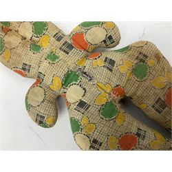 1950s fashion doll reputedly used for advertising children's wellingtons in a shoe shop window H30cm; and two soft toys (3)