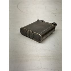 Dunhill silver plated lift-arm lighter, of rectangular form with engine turned decoration, signed Dunhill, base impressed Pat. No. 390107, H5cm