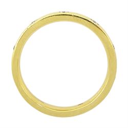 18ct gold rubover set round brilliant cut diamond ring, hallmarked