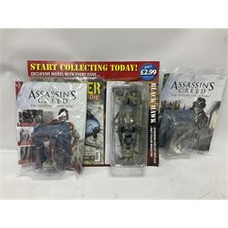 Fifteen Amer Czechoslovakia periodical issued metal models of helicopters each in unopened original packaging with copy of 'Helicopter Magazine'; together with seven unopened Hachette 'Assassin's Creed' periodical figures with magazines (22)
