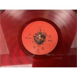 Large quantity of vinyl LPs, predominantly rock and pop, to include Elvis, Elton John, The Kinks, Deep Purple, Eurythmics, Whitney Houston, Phil Collins, Rolling Stones etc, in three boxes, together with quantity of 45 rpm records, Steepletone SRP1R-11 record player and record carry case