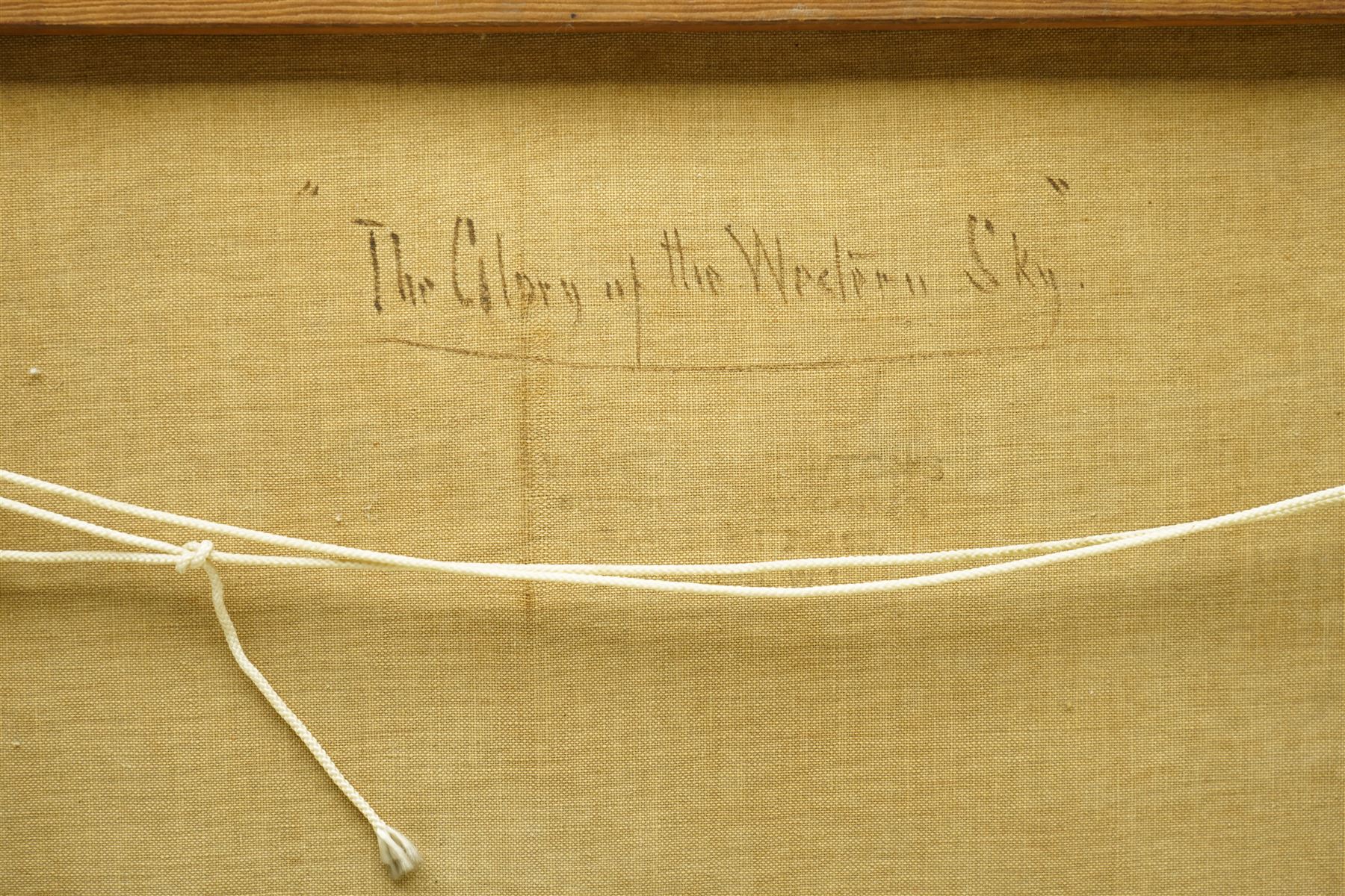 Frank Hider (British 1861-1933): 'The Glory of the Western Sky', oil on canvas signed, titled verso 29cm x 49cm