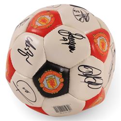 Manchester United football, signed by 2002/2003 season squad, with certificate of authenticity, together with a signed Adidas Classique AC Milan football