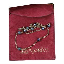 Pair of 9ct gold faux pearl earrings, two silver rings, Grosse brooch, silver-gilt Majorica pearl necklace and earrings, compact mirrors and a collection of costume jewellery