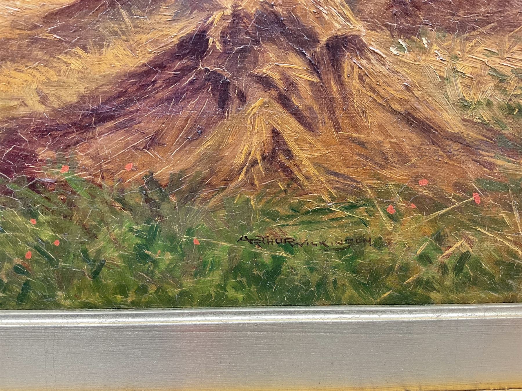 Arthur Stanley Wilkinson (British 1860-1930): 'Harvest Time on the Coast of Devon', oil on canvas signed, original title label verso 40cm x 60cm