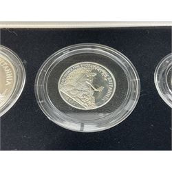 The Royal Mint United Kingdom 2007 silver proof Britannia four coin set, cased with certificate