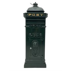 Victorian style cast aluminium green pai