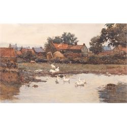 Frederick William Jackson (Staithes Group 1859-1918): The Duck Pond Hinderwell, watercolou...