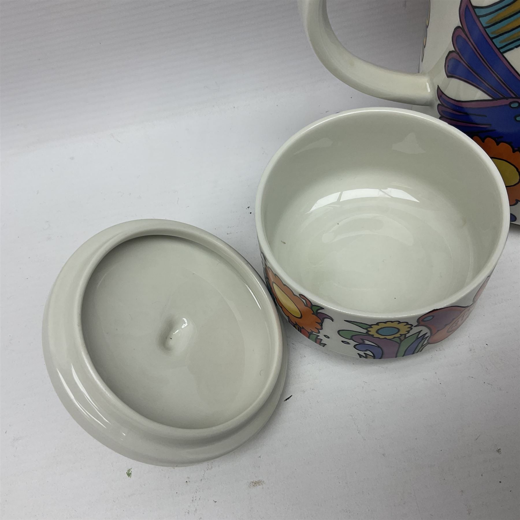 Villeroy & Boch Acapulco pattern coffee set for six, comprising coffee pot, milk jug, sugar bowl, seven coffee cups and six saucers, all with printed mark beneath