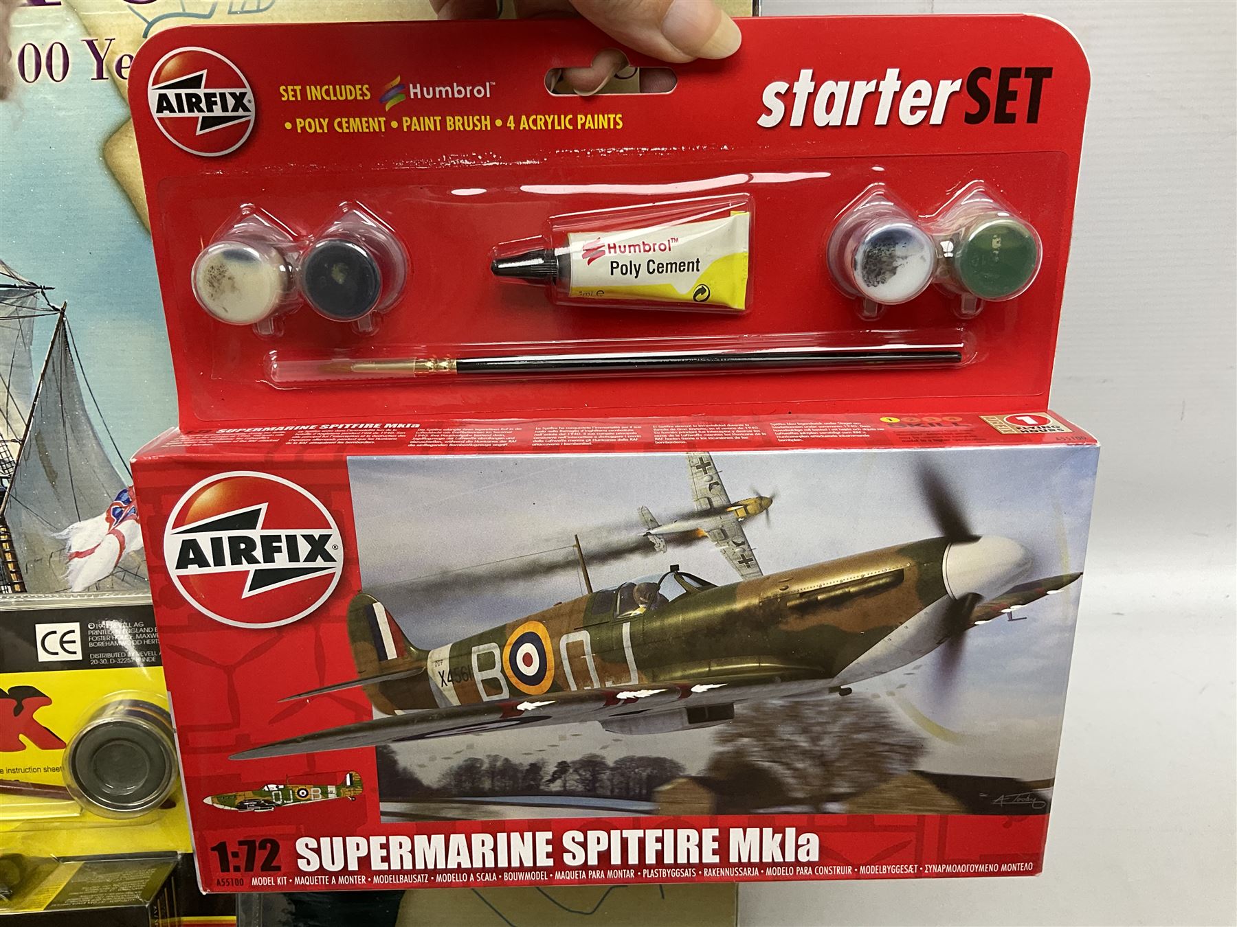 Revell 1:146 scale construction kit of HMS Victory; boxed; and ten other construction kits of aircraft by Airfix, Revell and Matchbox; all boxed (11)