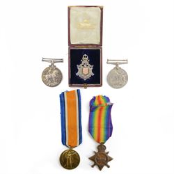 WWI medal trio, comprising 1914-15 star, war medal and victory medal awarded to 55614 Pte....