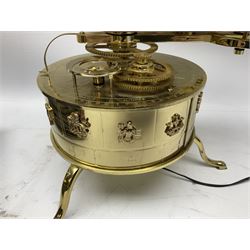 Modern kit-built brass working Tellurion, de-luxe model with astrological signs and illuminated sun H33cm; with set of fifty-two construction periodicals