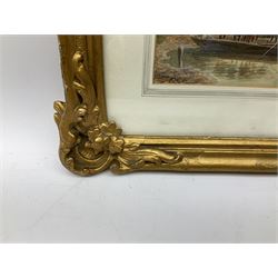 John MacPherson (Scottish fl.1858-1891): Punting Cows, watercolour signed 14cm x 28cm 