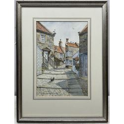 Sam Burden (British 1932/38-): 'The Openings - Robin Hood's Bay', watercolour signed and titled 33cm x 23cm