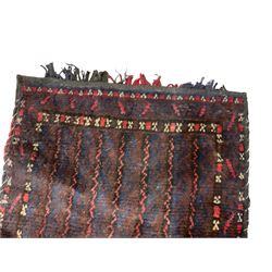 Afghan Baluchi indigo saddle bag (94cm x 57cm); and small Persian saddle bag (67cm x 48cm)