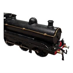 Scratch-built 0 gauge Lancashire & Yorkshire 0-6-0 locomotive no. 243, with tender, in black livery,  built using mostly Hornby parts