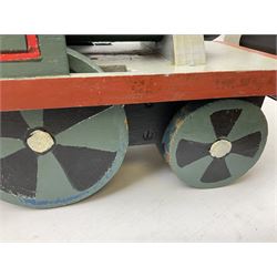 Large scratch-built wooden model of Thomas the Tank Engine L82cm