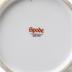 Royal Crown Derby Imari pattern 1128 wares, comprising two hexagonal tubular vases, one tray, one plate, and a collection of Spode items, one hexagonal vase with box (7)