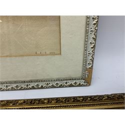 E L R (British 19th century): Loch Fishing with sailing boats, watercolour signed and dated 1893 together with two more similar watercolours max 24cm x 60cm (3)