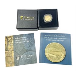 Queen Elizabeth II Tristan da Cunha 2020 'Dunkirk 80th Anniversary' gold quarter sovereign coin, with certificate