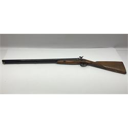 SHOTGUN CERTIFICATE REQUIRED: Fabbrica Armi F.lli Pietta Gussago BS Italy 12-bore side-by-side muzzle loading black powder double barrel percussion hammer gun, retailed by Navy Arms Co. Ridgefield N.J., the 71cm (28