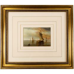 Ronald Cavalla (British 1940-): Dutch Fishing Vessels, pair of oils on board signed 8.5cm x 12.5cm and 12.5cm x 8.5cm (2)