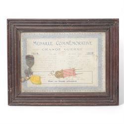 WWI French Croix de Guerre and War medal to Georges Pont with certificate 'Mort au Champ d...