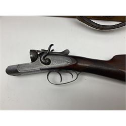 SHOTGUN CERTIFICATE REQUIRED - Late 19th century R. Robinson of Hull 12-bore side-by-side double barrel hammer shotgun; with 76cm(30