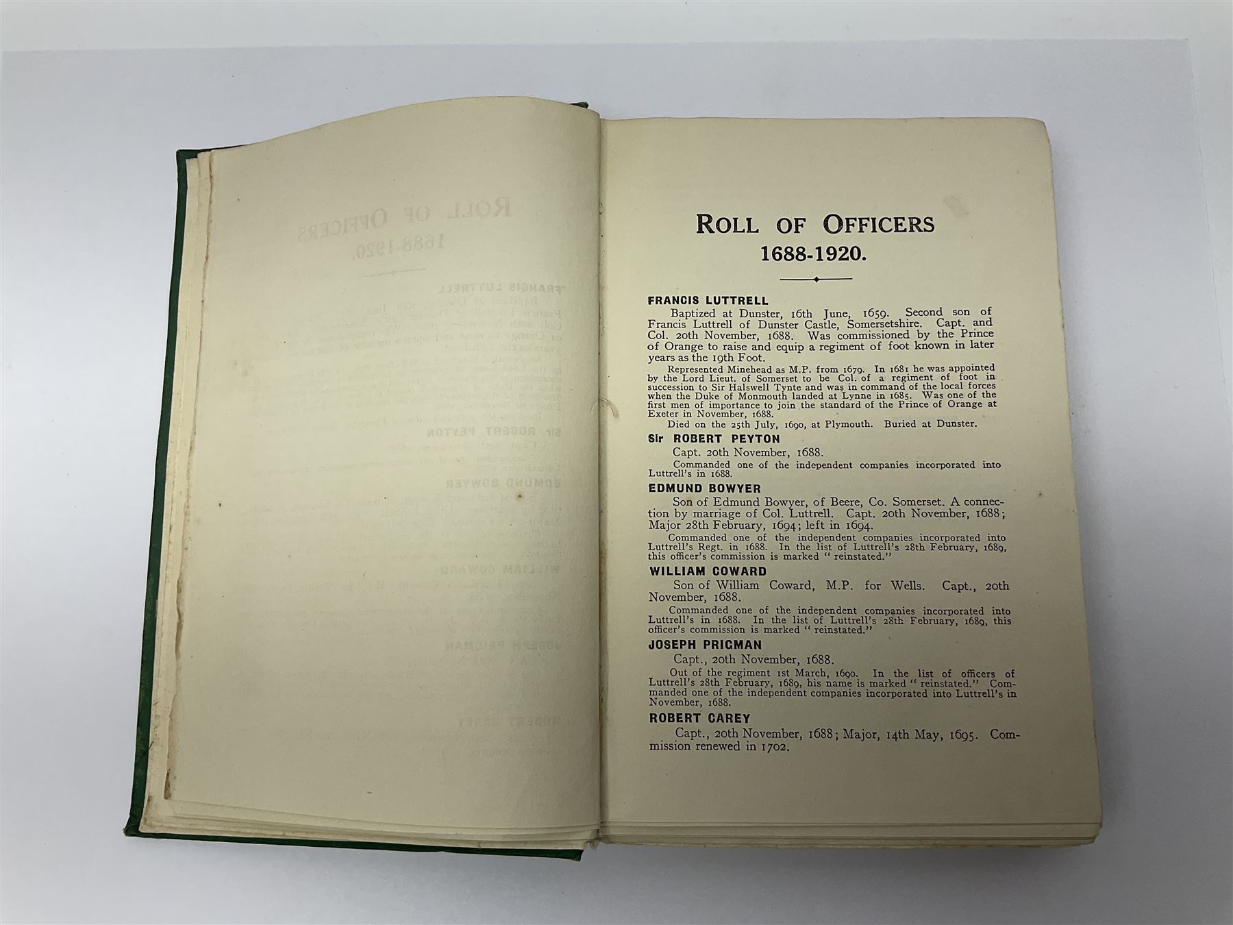 Hawker Lt. Col. P.: Instructions to Young Sportsmen in all that Relates to Guns and Shooting. 1833 7th edition. Re-bound in green cloth; Harting James Edmund: Hints on Shore Shooting.1871; Army Field Service Pocket Book. 1938. Contains numerous bound pamphlets; Ferrar Major M.L.: Officers of The Green Howards. 1920; Blake George: Mountain & Flood - History of the 52nd Lowland Division. 1950; and XV International Brigade. 1975 (6)