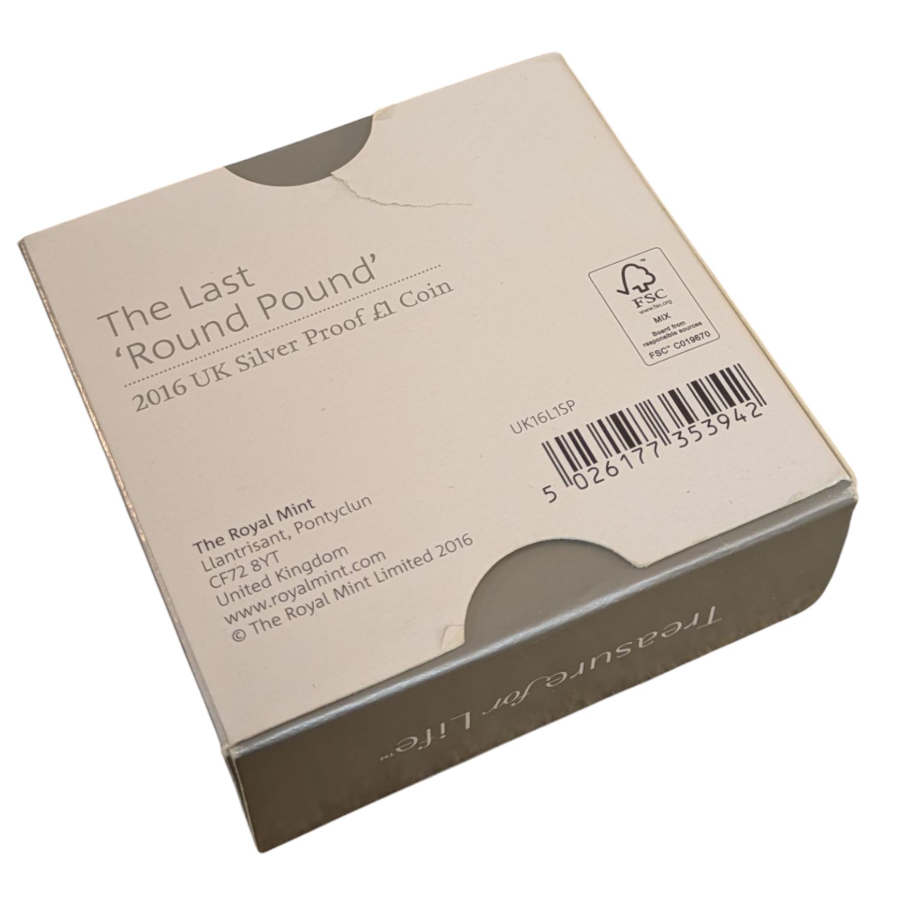 Three The Royal Mint United Kingdom silver proof coins or sets, comprising 1989 two pound coin two coin set with 'Tercentenary Of The Claim Of Rights' and 'Tercentenary Of The Bill Of Rights, 2016 'The Last Round Pound' and 2016 'The Last Round Pound' piedfort, all cased with certificates 