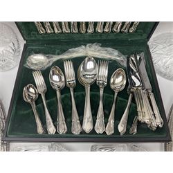 Canteen of cutlery together with Coalport basket, glass decanters and other collectables 