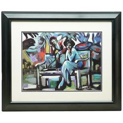 Billy Dee Williams (American 1937-): 'At the Club', limited edition colour lithograph signed and numbered 47/295, 37cm x 50cm 