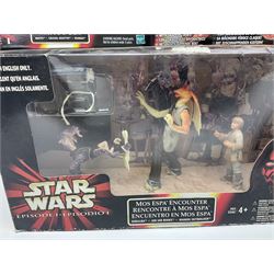 Star Wars - Episode 1 - Kaadu & Jar Jar Binks, Jabba The Hutt, two x Mos Espa Encounter, Opee & Qui-Gon Jinn, Watto's Box, Ammo Wagon & Falumpaset, Gungan Assault Cannon, Sith Speeder & Darth Maul, Armoured Scout Tank with Battle Droid and Gungan Catapult Accessory Set; all boxed (11)