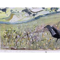 Richard Snowden (British 1950-2014): 'Going to Play Cricket', gouache signed and titled 44cm x 58cm (unframed)