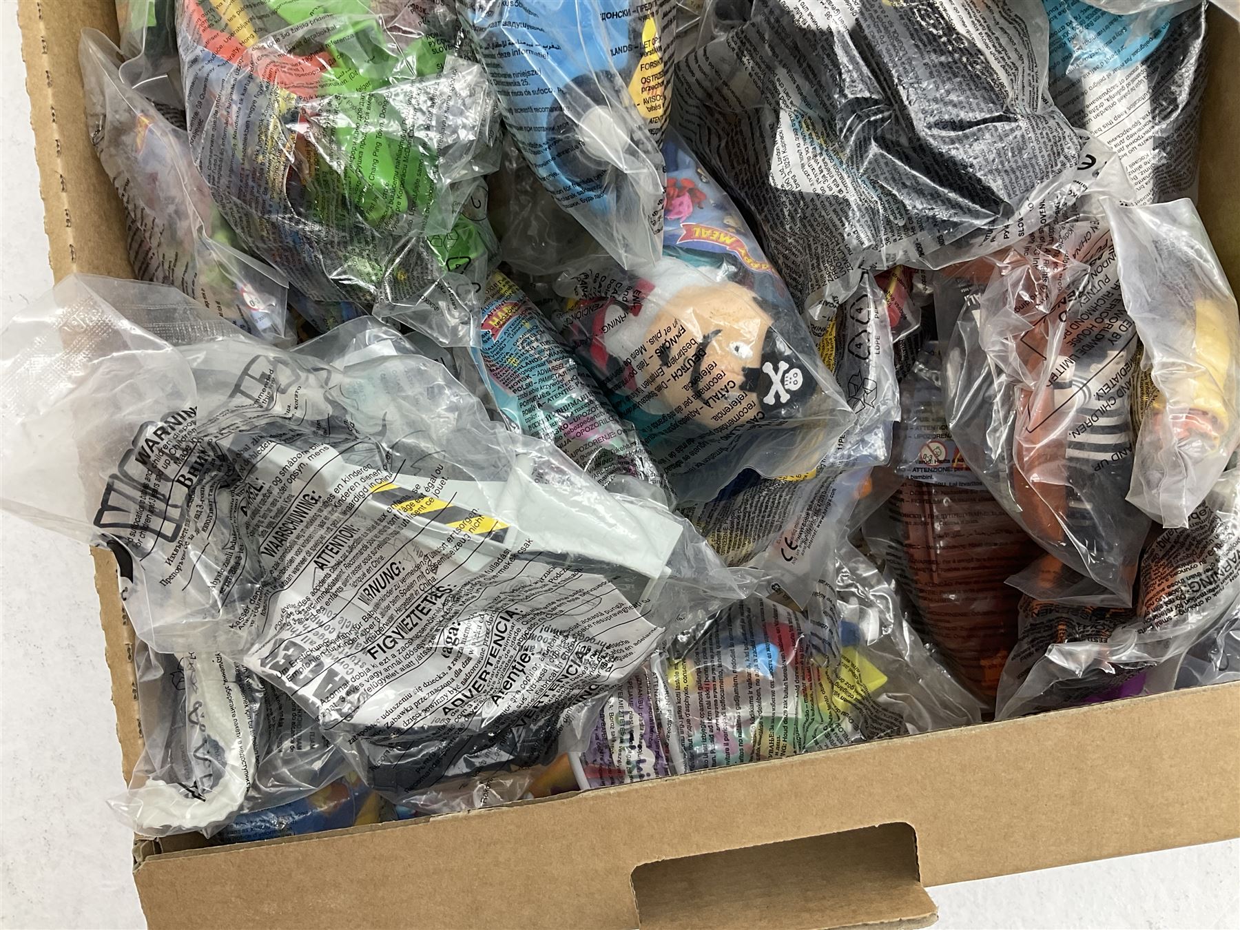 Large quantity of Mcdonalds toys to include Mario in three boxes