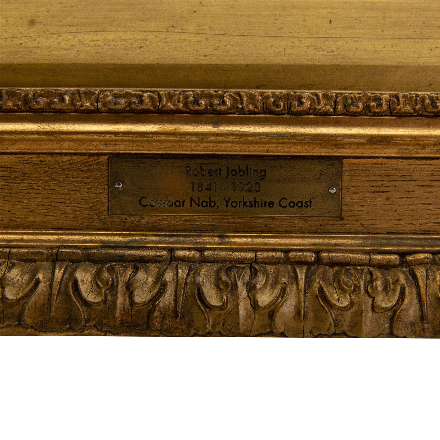 Robert Jobling (Staithes Group 1841-1923): 'Cowbar Nab - Yorkshire Coast', oil on canvas signed and dated 1914, original title label verso 71cm x 91cm 
Provenance: exh. Artists Belgian Relief Fund, Newcastle 1914, presented by the artist, label verso