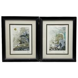 Spanish School (20th century): Water and Air Elementals, pair screen prints signed 'Luiz' and numbered 38/150, 29cm x 21cm (2)