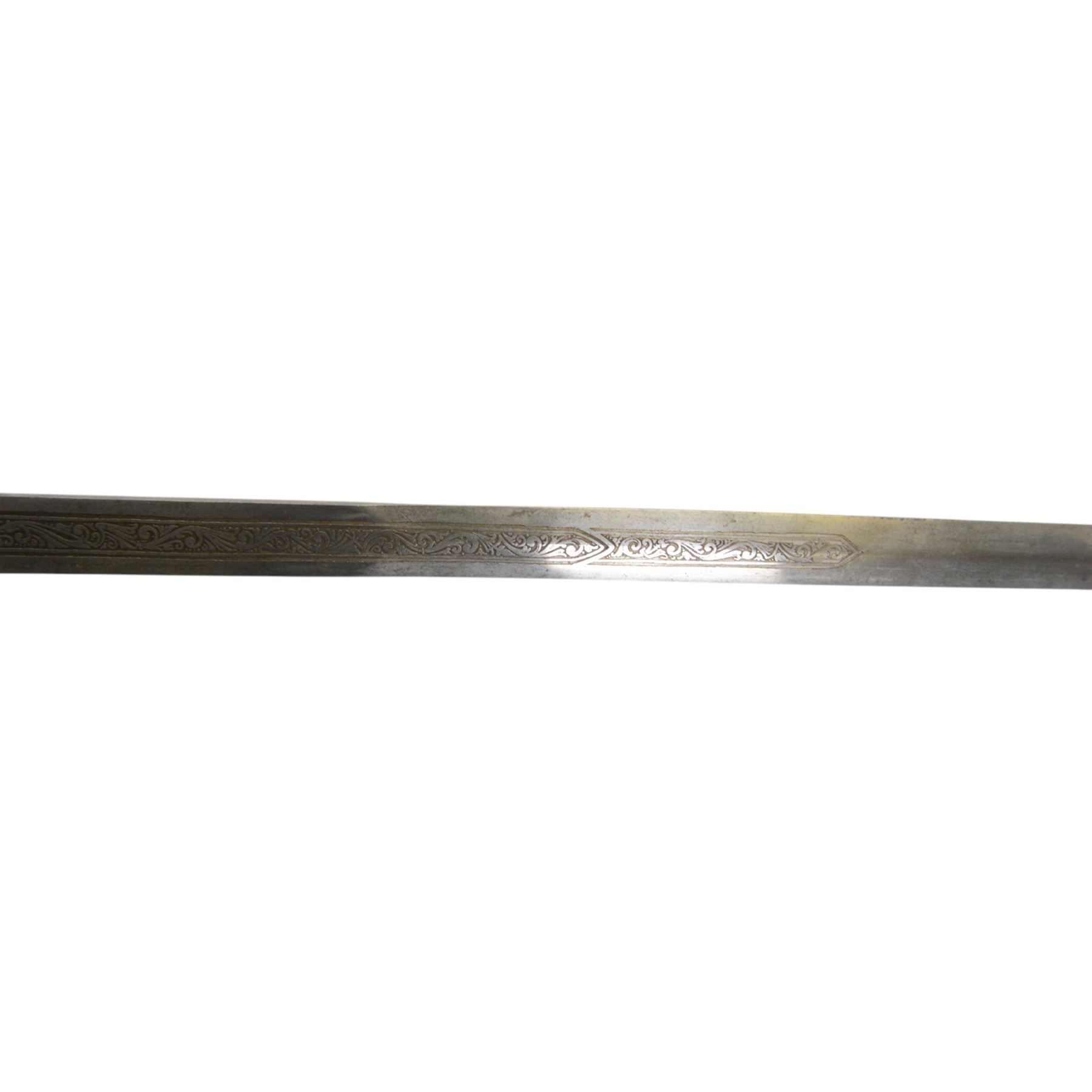 Pappenheimer rapier with L98cm double edged blade, looping narrow bar guard and wire bound grip together with Cup guard rapier, stamped Toledo in leather scabbard 