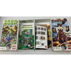 Lego System - 5600 Radio Controlled Car, boxed with instructions; and eight various Lego Games comprising Pirate Plank, Monster 4, Frog Rush, UFO Attacks, Lava Dragon, Ramses Return, Ninjago and Shave A Sheep, all boxed with instructions (9)